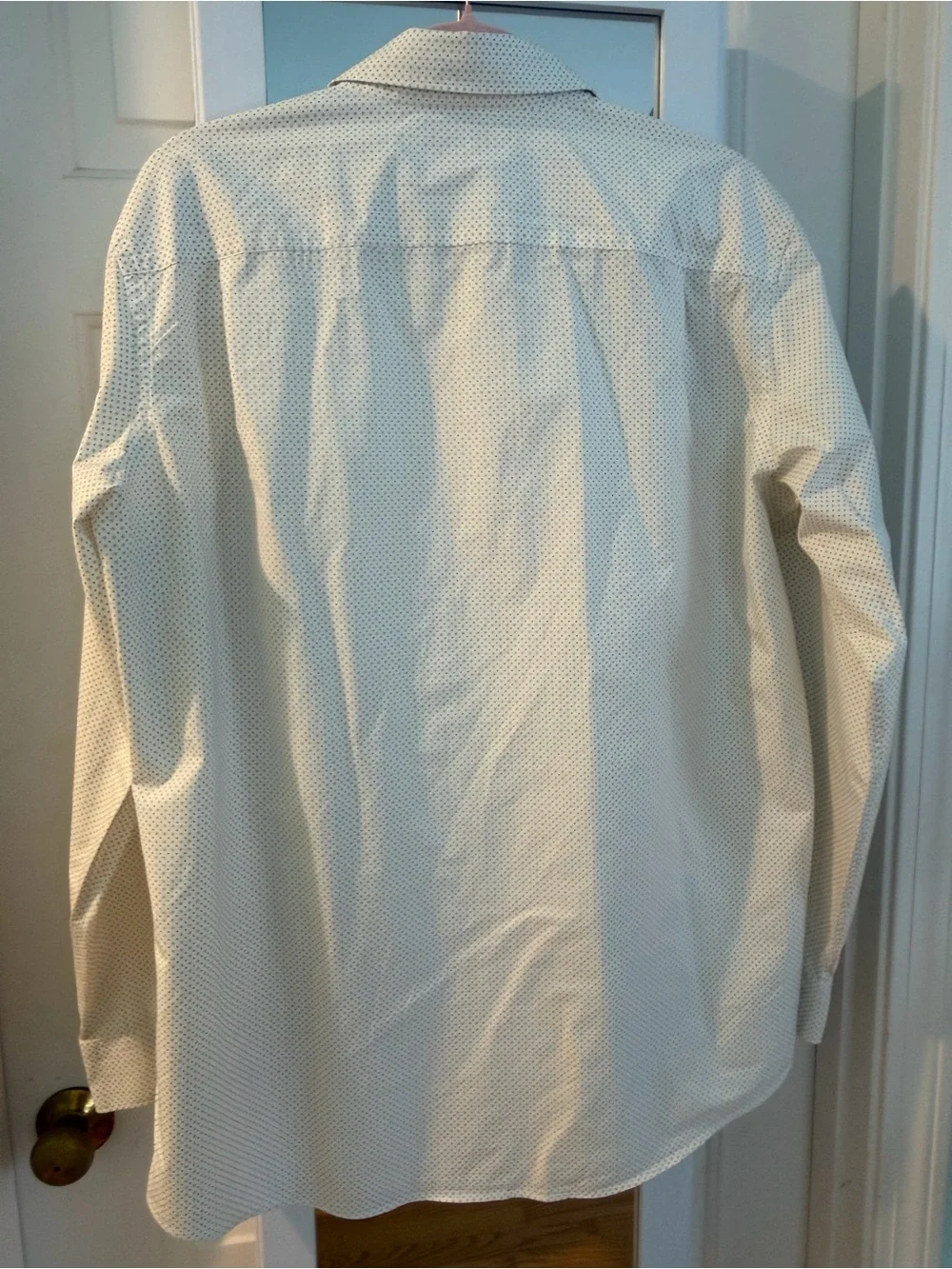 Banana Republic Fitted Men's Dress Shirt - Off White With Dot Pattern